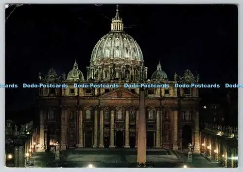 D320201 Citta del Vaticano. Petersdom bei Nacht. 1969