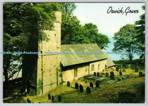 D318624 Gower. Oxwich. Kirche. J. Salmon. Sevenoaks. Postkarte Kamerafarbe. Engl