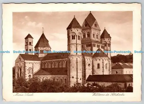 D320255 Maria Laach. Westturme der Abteikirche. Buch. Kupfer Tiefdruck