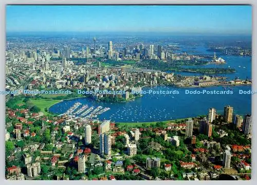 D315917 Australien. Sydney. Luftaufnahme von Darling Point in die Stadt. N. 477. Postc