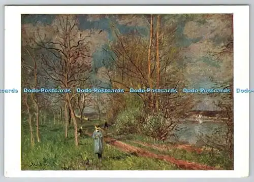 D323997 Alfred Sisley. Frühlingslandschaft. Nationalgalerie. Treuhänder unter der Au