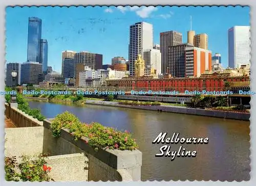 D320384 Melbourne. Skyline. Der Yarra River. Biskaya Grüße
