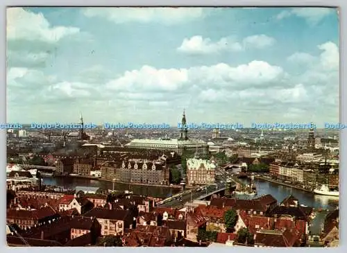 D320386 Blick auf Kopenhagen. Links der Rathausturm. S.B.M