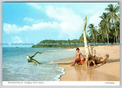 D318776 Westindien. Antigua. Abgeschiedener Strand. Hans. W. Hannau. Antigua Hotel Ass