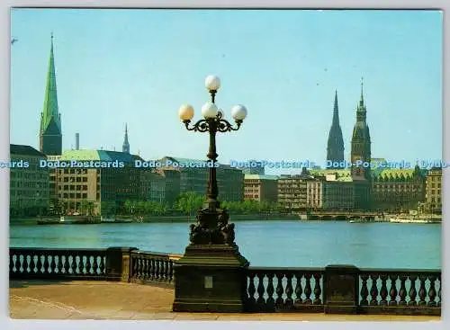 D320419 Hamburg. Binnenalster und Stadtturme