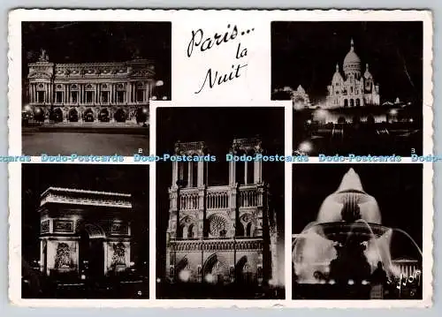 D320509 Paris la Nuit Notre Dame. L Opera. Yvon. Multi View