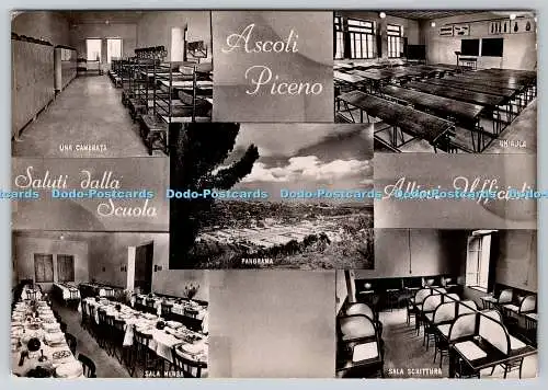 D320514 Saluti dalla Scuola. Ascoli Piceno. Allievi Ufficiali. Panorama. Perini.