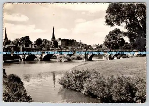 D320521 Shrewsbury. Die englische Brücke und der Fluss. Serie R. M. und S. Cleveland.