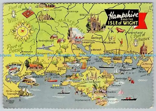 D316099 Karten. Hampshire. Isle of Wight. E. T. W. Dennis. London und Scarborough.