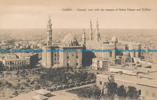 R036788 Kairo. Gesamtansicht mit den Moscheen von Sultan Hassan und Eli Rifai. Liv