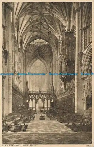 R037042 Ely Cathedral. Chor West. Photochrom. Nr 3827