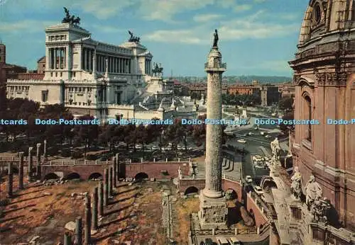 D228225 Roma Trajansäule und Forum mit Denkmal für Viktor Emanuel II S A R K