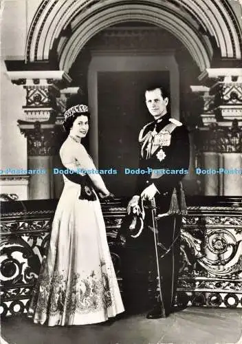 D238272 H M Queen Elizabeth II und H R H Prinz Philip Duke Of Edinburgh Valenti