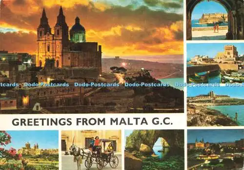 D233794 Grüße aus Malta G C Printex Ltd Kathedrale Bibliothek Sliema mehrere Ansichten