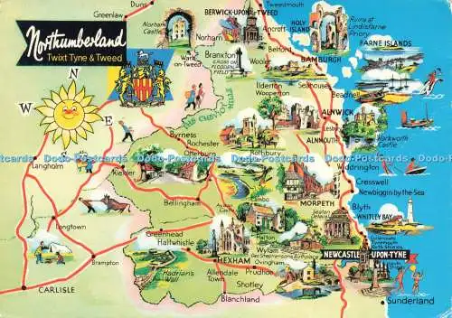 D233854 Northumberland Twixt Tyne and Tweed Map E T W Dennis and Sons Ltd Photoc