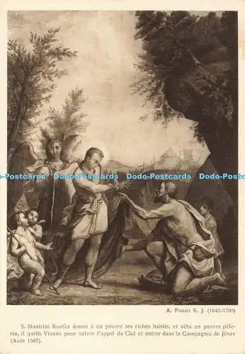 D238497 S Stanislas Kostka Donne a un Pauvre Ses Riches A Pozzo S J Pezzini