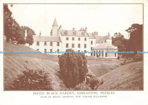 D233953 Peebles Eddleston Hotel schwarze Baronie Rückseite des Hotels zeigt neuen Gartenba