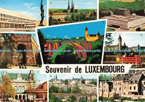 D234005 Souvenir de Luxembourg Panorama Ville Haute Vue Pittoresque au Grund Pau