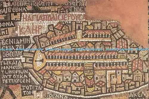 D232707 Madaba Jordan Mosaik Karte Foto in der griechisch-orthodoxen Kirche St. Georg