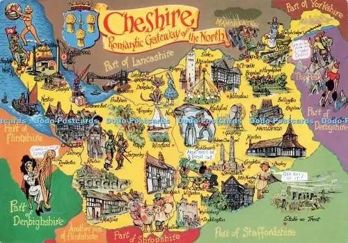 D229408 Cheshire Romantic Gateway of the North Karte Colin Richardson Printers Lim