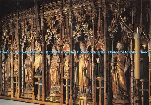 D234117 Kathedrale von Ripon Detail der Reredos, die Northumberland Heilige repräsentieren
