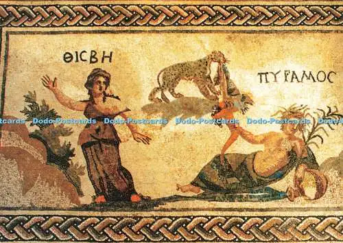 D238703 Pyramos und Thisbe Mosaik aus dem Hause Dionysos auf Paphos Zypern Mu