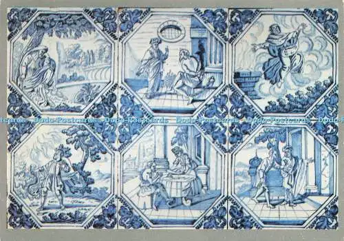 D229636 People Palace Museum Glasgow Pottery Company sechs Fliesen mit biblischer Größe
