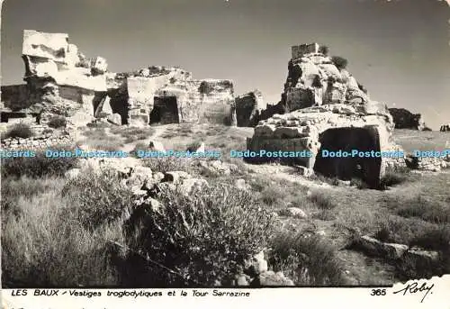 D232990 Les Baux Vestiges Troglodytiques et la Tour Sarrazine Art Roby 1962