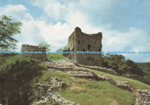 D236614 Derbyshire Peveril Castle Blick auf Hof und Bergfried vom North West Col