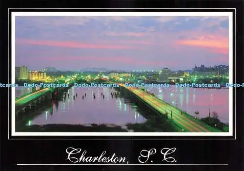 D234359 Charleston S C Ashley River Sunrise Charleston Postkarte Co R A Young