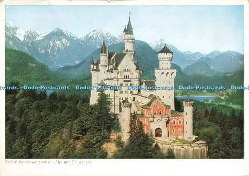 D238940 Schloss Neuschwanstein Mit Alp und Schwansee M Herpich und Sohn