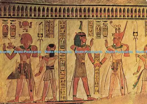 D236642 Luxor Queens Valley bemaltes Relief im Grab von Amen Her Khopsef Al Ah