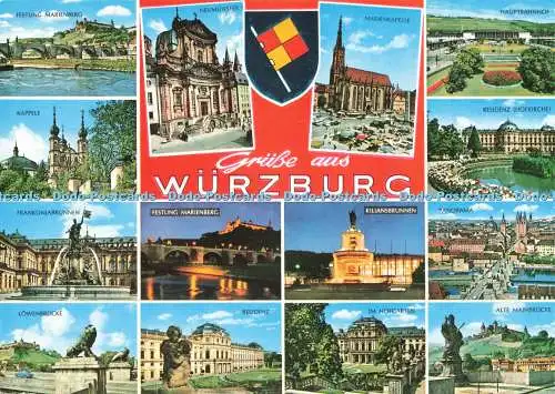 D238963 Grusse aus Wurzburg Kappele Krüger Multi View