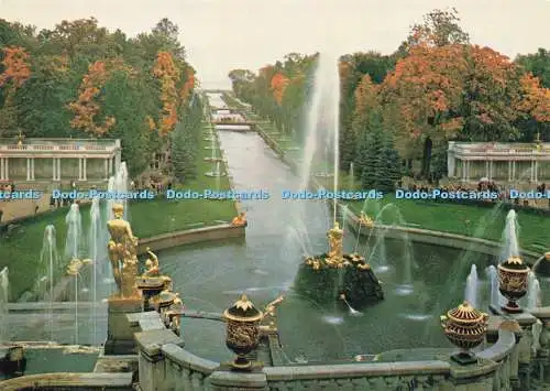 D234400 Petrodvorets Der Pool der großen Kaskade Aurora Kunstverlag UdSSR