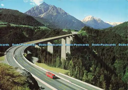 D234406 Brennerautobahn Europabrücke gegen Serles und Habicht Dr A Defner Karl