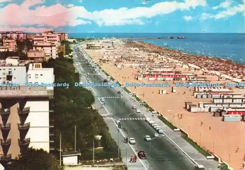 D229817 Rimini Meerpromenade und Strand 1985