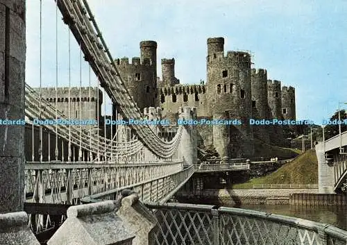 D229867 Caernarvonshire Conway Castle Blick von Nordosten zeigt Telford Suspe