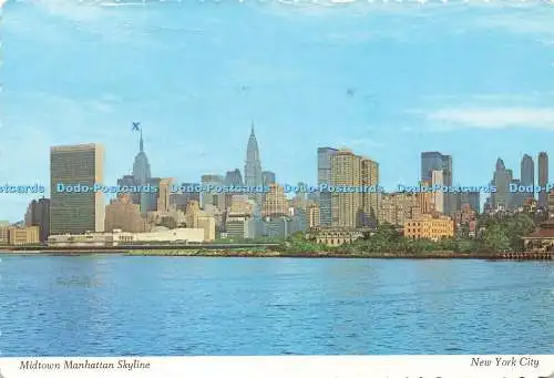 D239107 New York City Midtown Manhattan Skyline Manhattan Postkarte Dexter Press