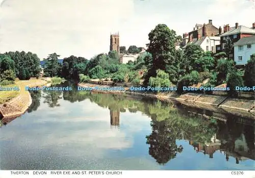 D239141 Tiverton Devon River Exe and St Peters Church Judges C 5376 1987