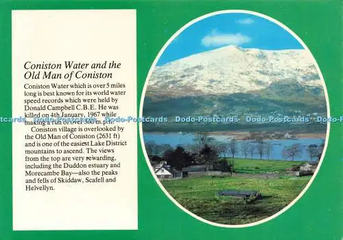 D229938 Coniston Water and the Old Man of Coniston Photo Precision Limited Text