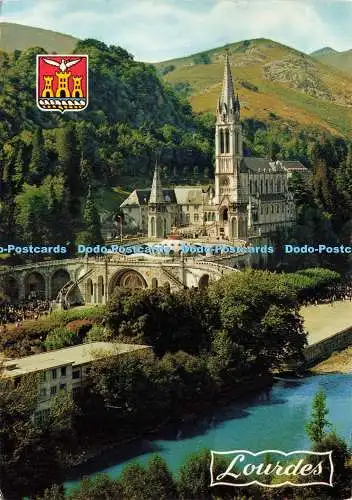 D234619 Lourdes The Basilica and the Gave A Doucet 1972