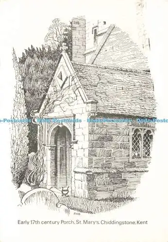 D234633 Kent Anfang 17. Jahrhundert Veranda St Mary Chiddingstone
