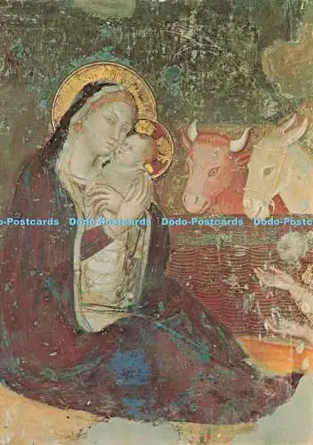 D234656 Assisi St Clara Fresko der Krippe Unserer Lieben Frau aus dem 14. Jahrhundert mit dem Kind F