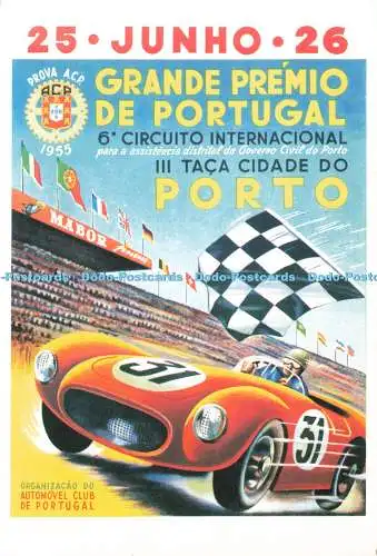 D239216 Großer Preis von Portugal 1955 Programm Cover Oldtimer und Sportwagen