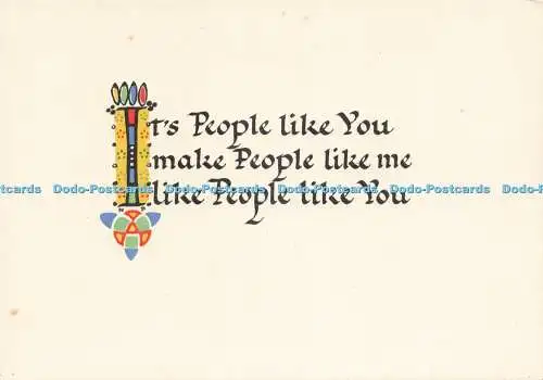 D230001 Its People Like You Make People Like Me Offset Litho Geo Stewart and Co