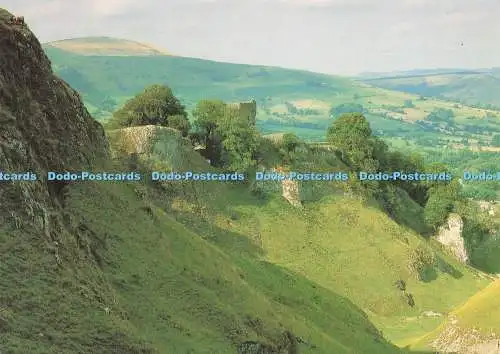 D230043 Derbyshire Castleton Peveril Castle Blick vom Südwesten Englisch Her