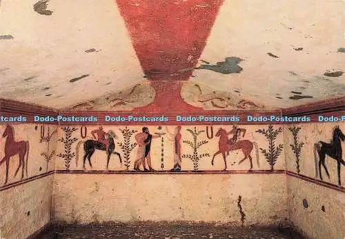 D230139 Tarquinia Tomba del Barone Pittura Parietale con Scena di Commiato Edizi
