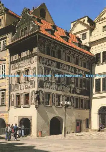 D234895 Praha Das Haus in der Minute von 1610 mit Renaissance Graffito Presse