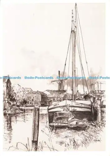 D239525 Vlaardingen Buizengat met Stadskorenmolen Aeolus Buro D Amersfoort Mariu