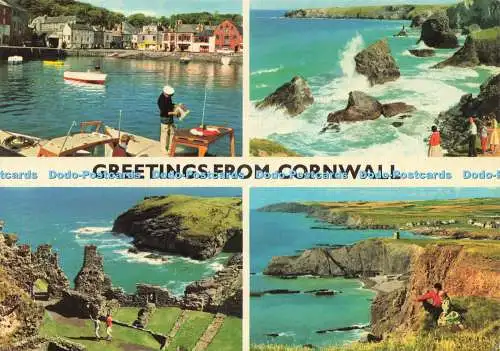 D237223 Grüße aus Cornwall Padstow Hafen John Hinde Mehrfachansicht